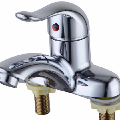 卫浴洁具批发申达斯两联304单孔铜冷热脸盆混水面盆水龙头图3