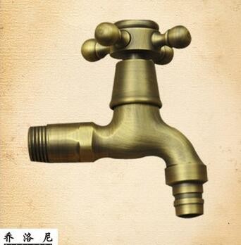 仿古全铜单冷洗衣机旋转水龙头快开加长洗衣机水嘴小龙头单柄单控图2