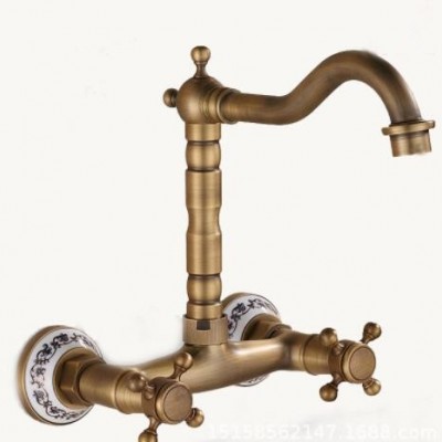 欧式全铜家装仿古简约入墙厨房水龙头可旋转厨房洗菜盆冷热水龙头