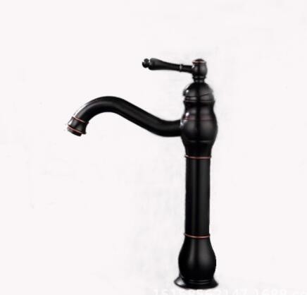 家装建材水暖五金销售批发欧式黑古电镀拉丝全铜厨房面盆水龙头图2