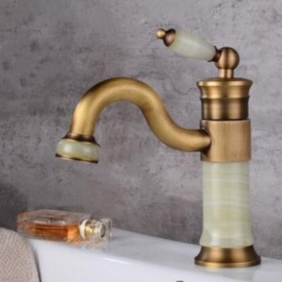 厂家批发直销家装建材水暖五金欧式台下仿古青玉石旋转面盆水龙头