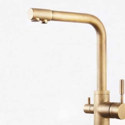 厂家批发直销家装建材水暖五金黑古拉丝仿古金色银色纯净水水龙头