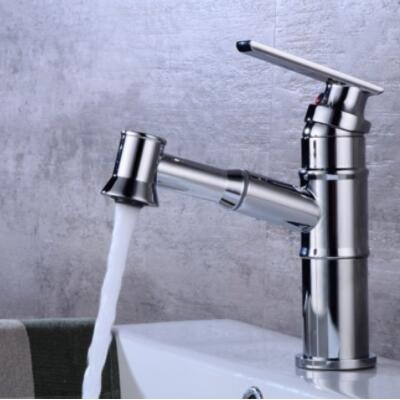 厂家批发直销家装建材水暖五金电镀镀铬台上台下抽拉面盆水龙头