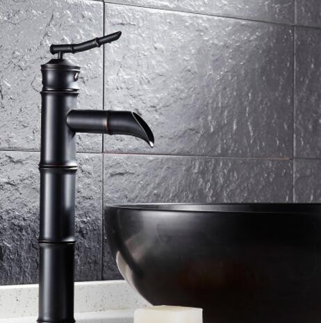 全铜欧式黑古铜面简约盆水龙头台上盆复古面盆水龙头长竹节水龙头图3