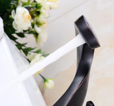 家装建材水暖五金批发销售欧式黑古电镀拉丝全铜台下面盆水龙头图2