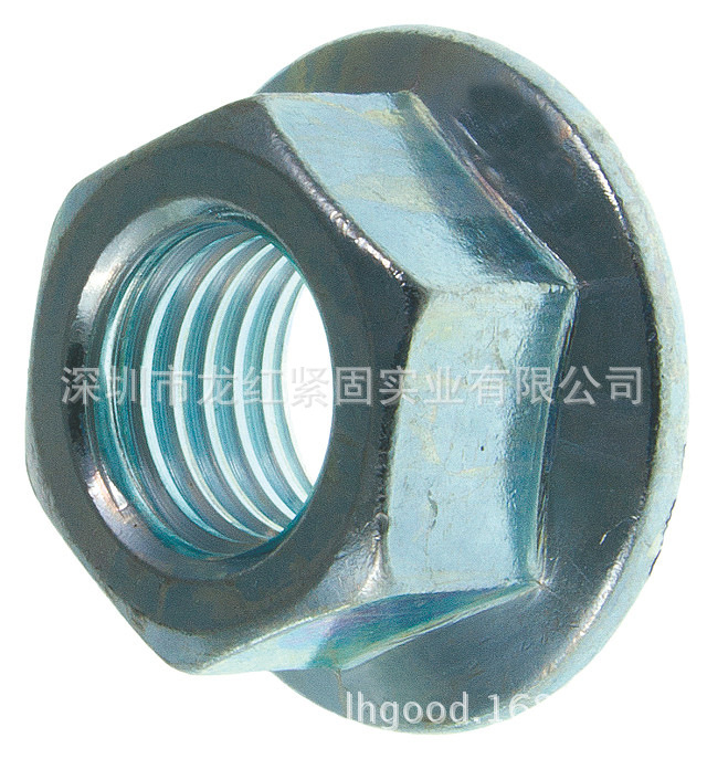 1.DIN6923六角法兰螺母 镀锌六角法兰螺母 M5六角法
