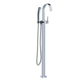 新款 冷热单孔立式水龙头 全铜现代风落地浴缸水龙头 可旋转加高