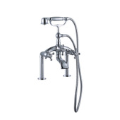 富奥卫浴 全铜落地式淋浴花洒 升降花洒套装 立式浴缸电话水龙头