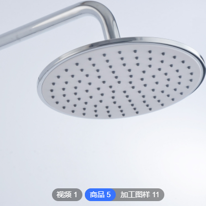 外贸出口酒店工程 盐雾标准电镀圆形薄款大顶喷莲蓬喷头手持套装图3