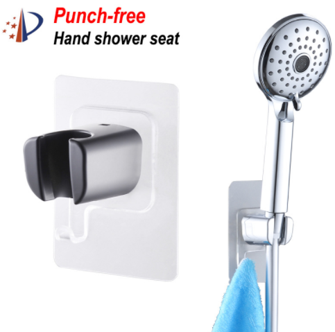 枪灰色免打孔挂钩强粘胶喷枪妇洗器固定底座 花洒墙座 喷头支架图3