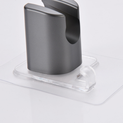 枪灰色免打孔挂钩强粘胶喷枪妇洗器固定底座 花洒墙座 喷头支架图2