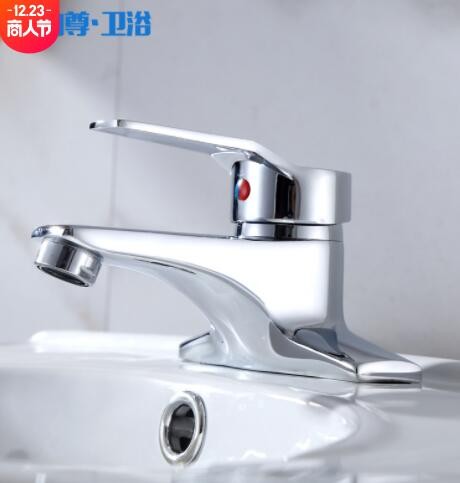 铜雅思双孔面盆水龙头冷热龙头三孔洗脸盆二联图3