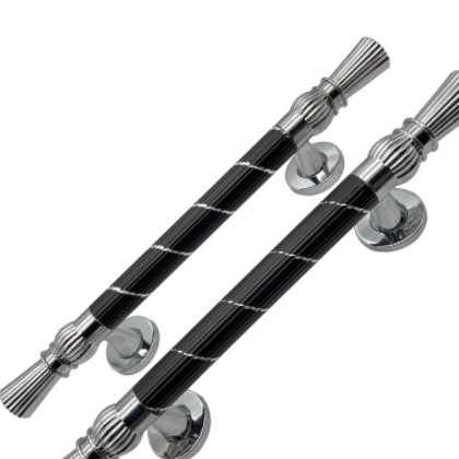 厂家供应酒店豪华铝制门把手 别墅大门复古雕刻花纹门把手拉手图2