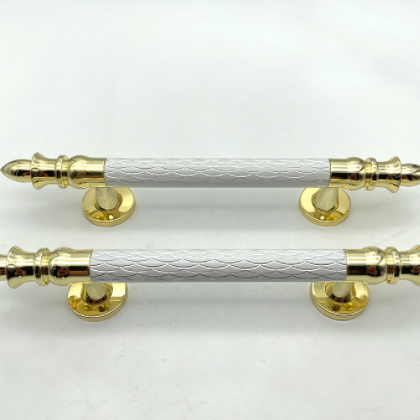 厂家供应酒店豪华铝制门把手 别墅大门复古雕刻花纹门把手拉手图3