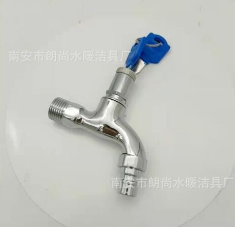 防盗带钥匙带锁户外阳台4分单冷尖嘴水龙头 合金拖把池水龙头批发图2