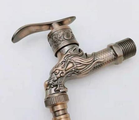 厂家自销仿古铜四分洗衣机水龙头拖把池龙头快开水咀复古龙型龙头图2