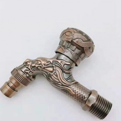 厂家自销仿古水龙头龙形雕刻水龙头入墙式复古水龙头洗衣机水龙头