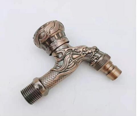 厂家自销仿古水龙头龙形雕刻水龙头入墙式复古水龙头洗衣机水龙头图3