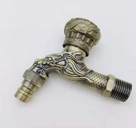 厂家自销仿古青龙洗衣机水龙头快开水嘴欧式单水铜芯水龙头入墙式图3