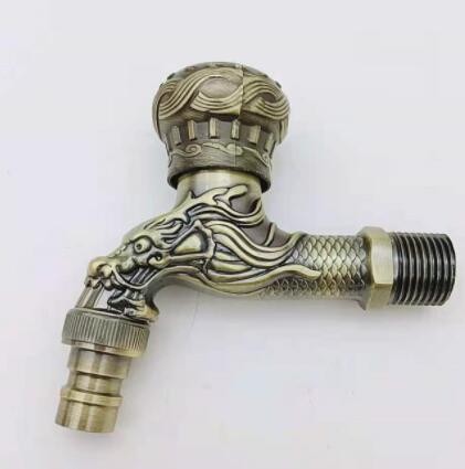 厂家自销仿古青龙洗衣机水龙头快开水嘴欧式单水铜芯水龙头入墙式图2