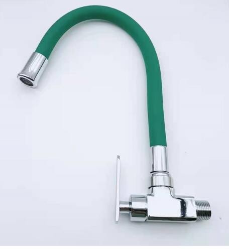4分单冷横式厨房水龙头入墙式水槽龙头彩色管水龙头洗脸盆水龙头图2