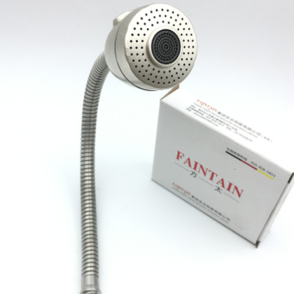 网红款不锈钢拉丝万向调节单冷水龙头 360旋转厨房水槽防溅圆立式图3