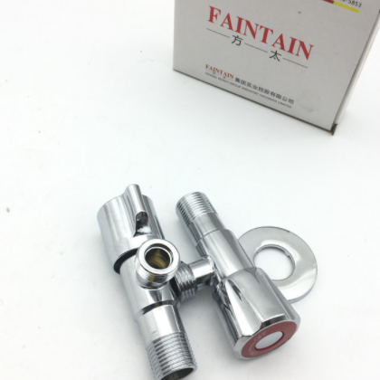 不锈钢角阀龙头 电镀三通进水阀 马桶热水器软管冷热进水三角阀图3