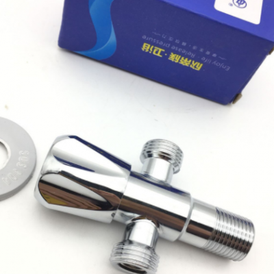 不锈钢双用止水阀 一进二出三通防爆三角阀 马桶热水器双出水角阀