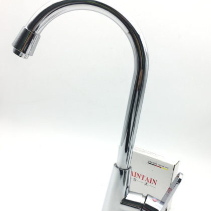 厂家直销铜芯女神洗菜盆水龙头 可旋转大弯冷热厨房水槽龙头贴牌图2