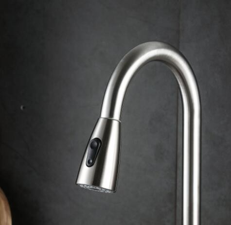 304不锈钢厨房伸缩拉伸洗菜盆盘龙头 平三通抽拉式家用冷热水龙头图2