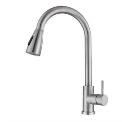 304不锈钢厨房伸缩拉伸洗菜盆盘龙头 平三通抽拉式家用冷热水龙头