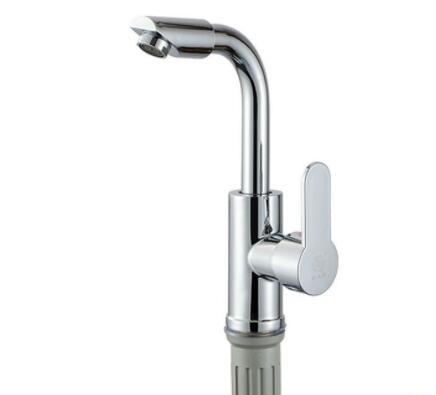 面盆浴室柜厨房 菜盆单孔冷热水龙头 转动平三通七字弯图3