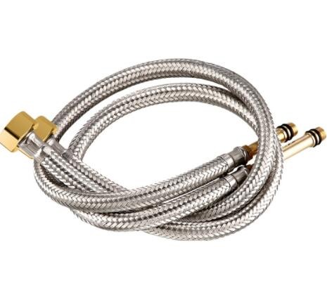 冷热水龙头尖头软管菜盆专用单孔水龙头不锈钢编制尖头上水进水管