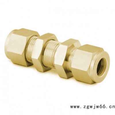 SwagelokB-400-11-4黄铜卡套管接头穿板外螺纹连接1/4 in. 1/4in.