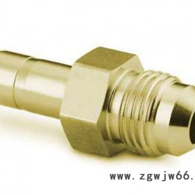 SwagelokB-4-TA-1-4AN黄铜卡套外螺纹转换接头外径1/4in.x1/4 in.