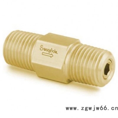 SwagelokB-4CPA2-350黄铜提升阀芯单向阀1/4in.外螺纹连接350-600