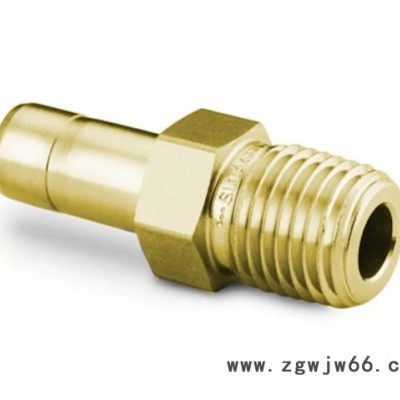 SwagelokB-4-TA-1-4黄铜卡套外螺纹转换接头外径1/4 in.x1/4 in.