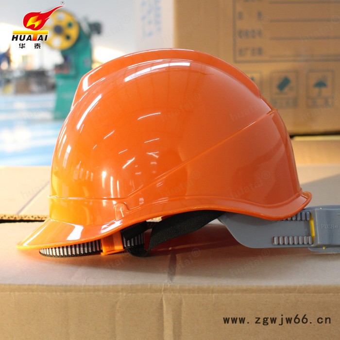 huatai/华泰 定制logo印字V型建筑工地安全帽 电力作业劳保塑料安全帽带透气孔abs安全帽图2