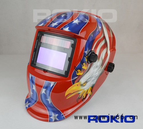 厂家批发 电焊用自动滤光防护面罩 太阳能全自动变光电焊面罩 自动变光焊接面罩