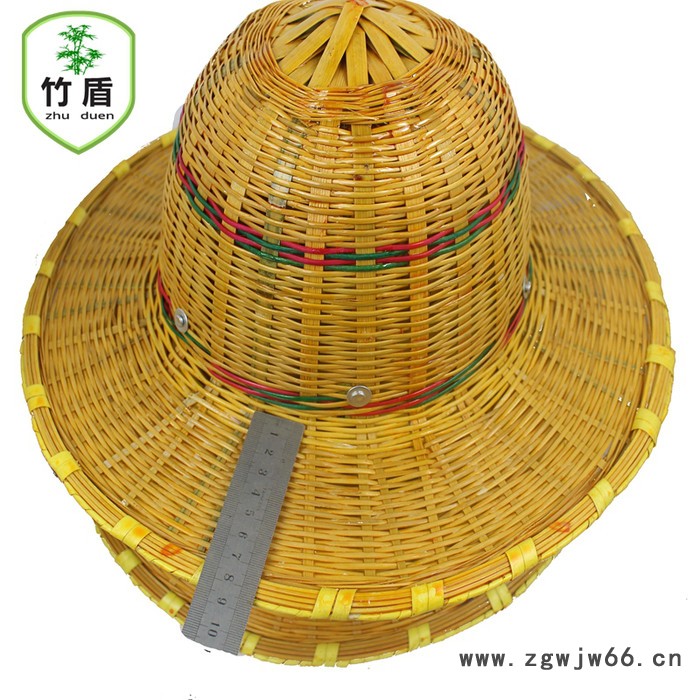 竹盾 大沿帽竹编大沿安全帽 透气降温凉爽环保竹制藤帽 工地工程防护施工头盔图5