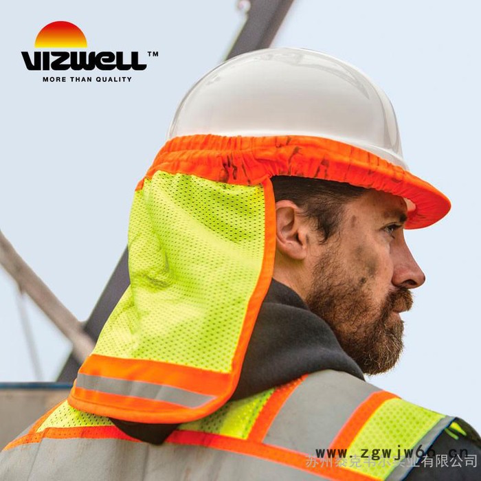 Vizwell/维思远#807夏季高温防晒安全帽遮阳帘帽遮高可视荧光反光遮篷凉爽透气通风图2