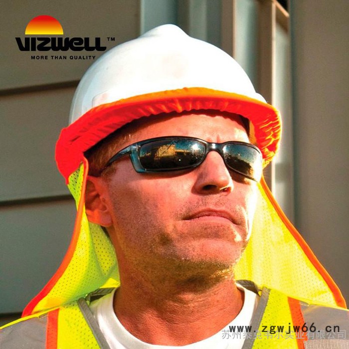 Vizwell/维思远#807夏季高温防晒安全帽遮阳帘帽遮高可视荧光反光遮篷凉爽透气通风图5