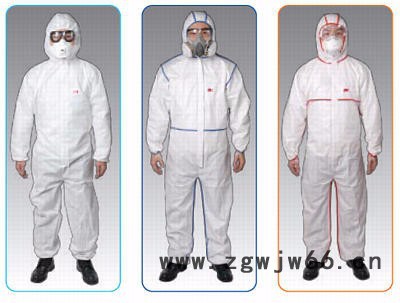 供应3M4690橙色带帽连体防化服