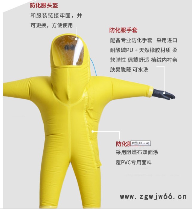 全闭封重型防化服消防防护服酸碱化学液氨防化服可配呼吸器职安健图4