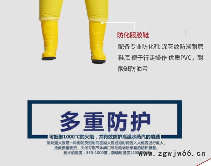 全闭封重型防化服消防防护服酸碱化学液氨防化服可配呼吸器职安健图3