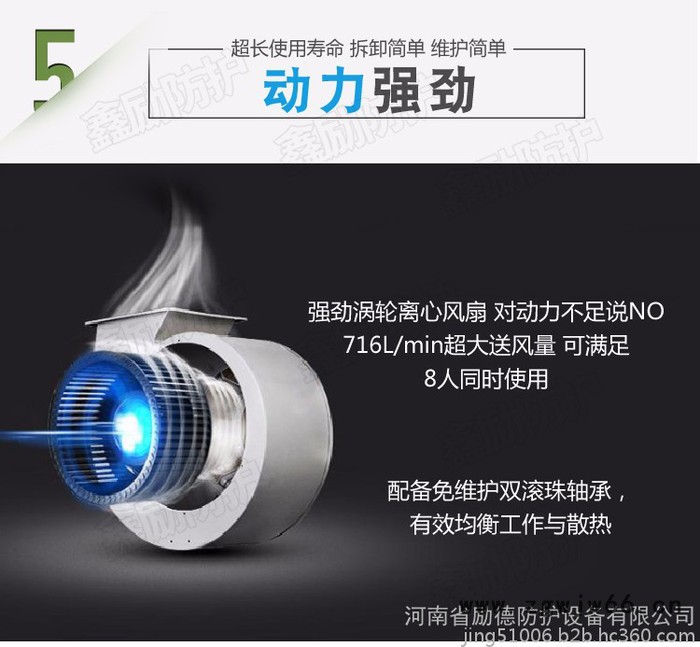 鑫励智能型20米单人电动送风式长管呼吸器 可定制双人多人防毒面具