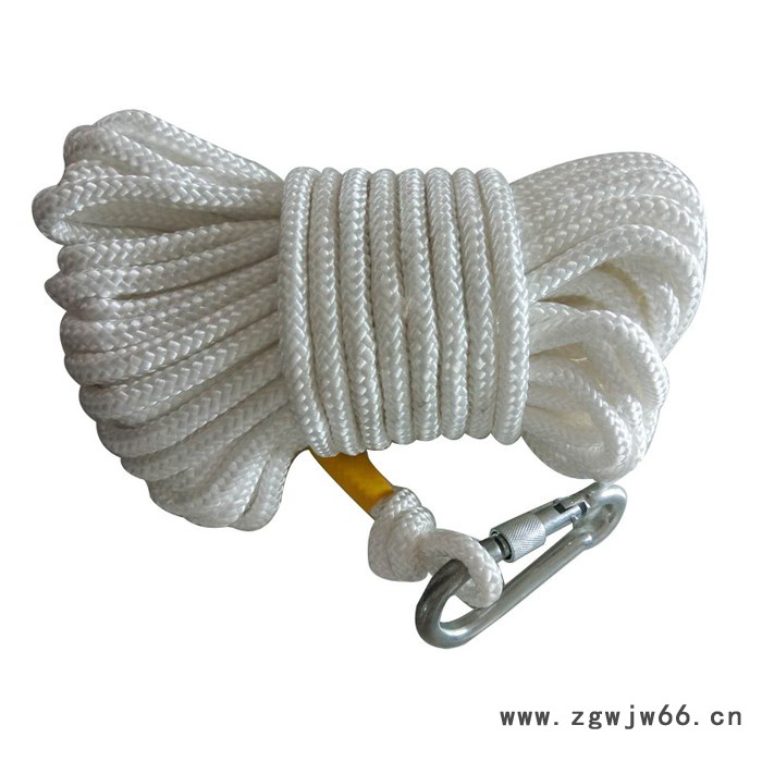 白色消防绳 安全逃生绳 逃生救援绳 尼龙绳 高空作业安全绳图2