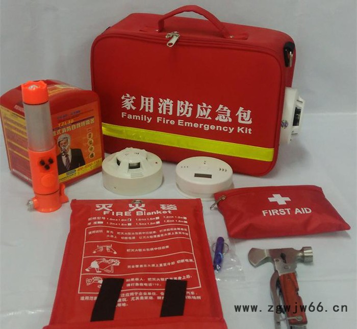 包家庭消防应急包 安全带烟雾感烟火灾探测报警器定制救援包图2