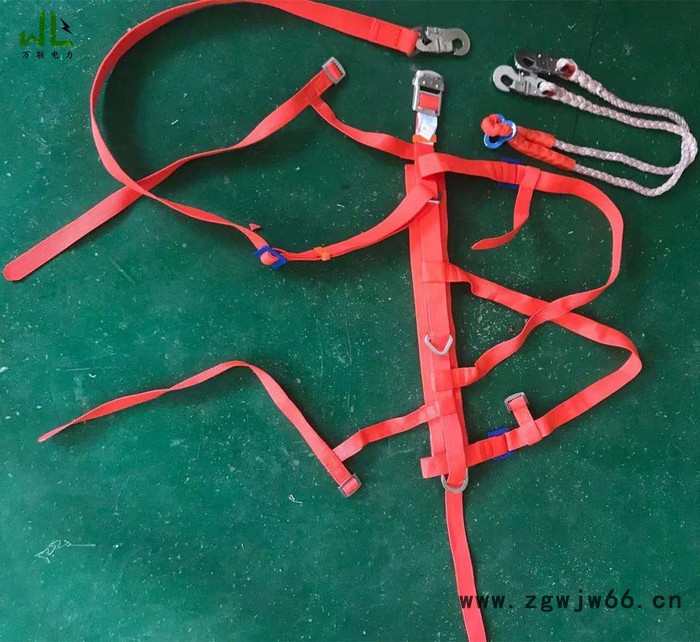 万联 全身式安全带  五点式安全带 高空作业安全带 双背双保险空调安装电力施工安全绳 防坠落五点全身式安全带图3