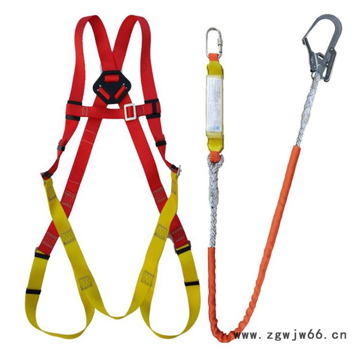 全身式单大钩安全带 全身五点式安全带 欧式大钩消防救援安全带图2
